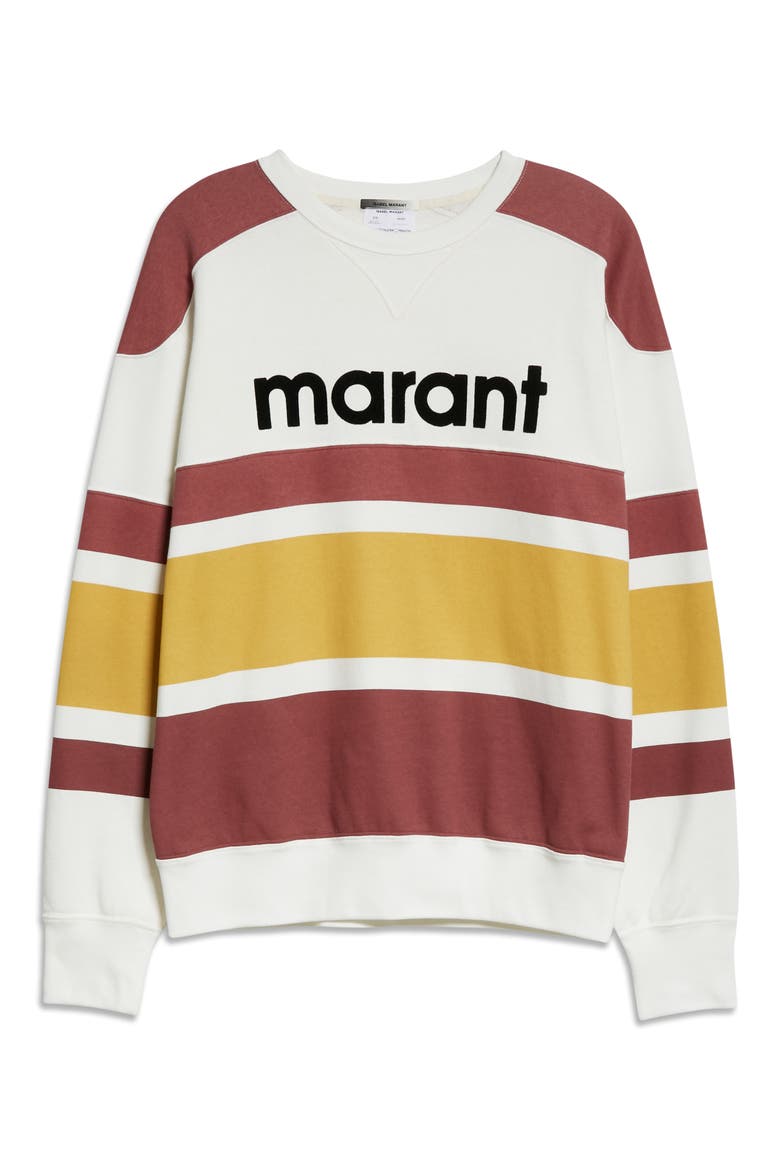 Meyoan Logo Stripe Sweatshirt, Alternate, color, BURGUNDY