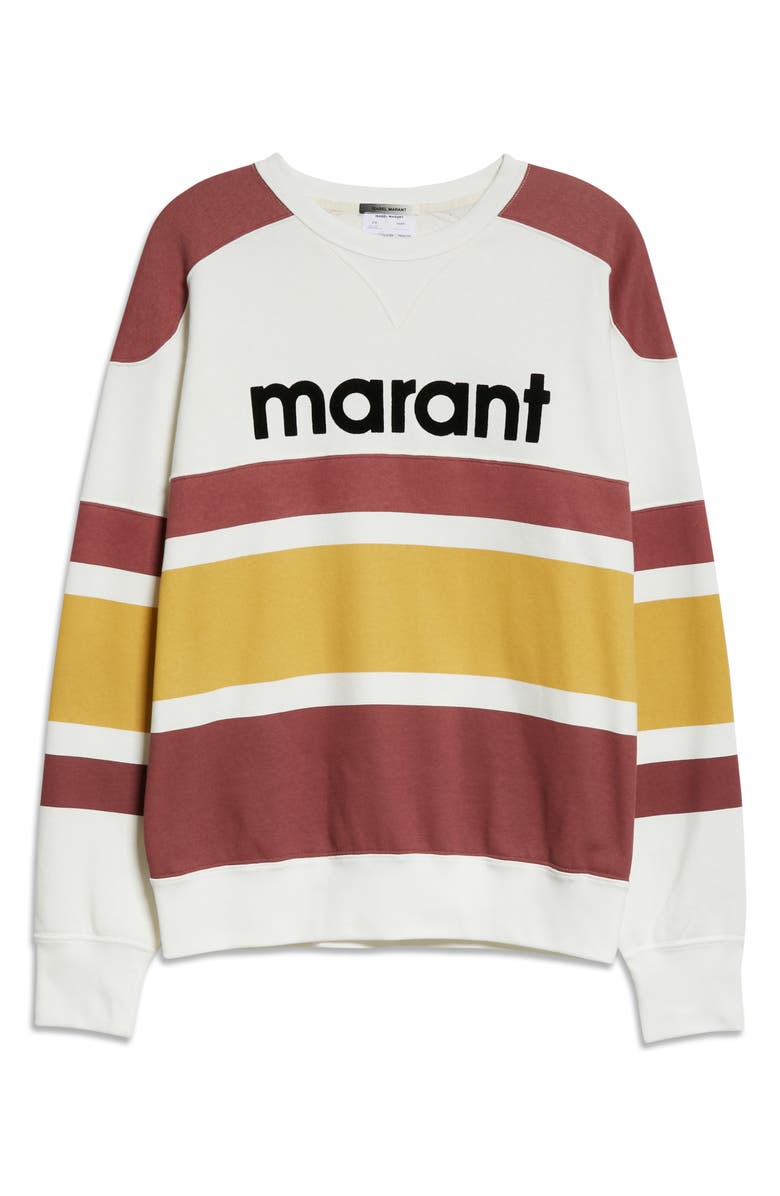 Isabel Marant Meyoan Logo Stripe Sweatshirt, Alternate, color, 