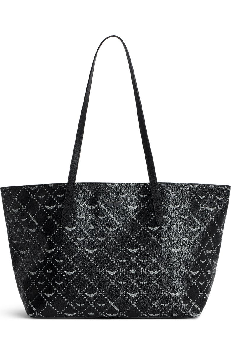 Zadig & Voltaire Z Monogram Shopper Tote Bag, Main, color, Noir