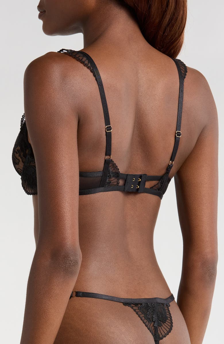 Bluebella Gabriella Embroidered Mesh Underwire Bra, Alternate, color, Black