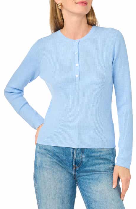 Slim Fit Ribbed Henley Sweater