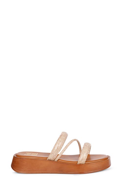 Saint G Ren Platform Wedge Slide Sandal In Champagne