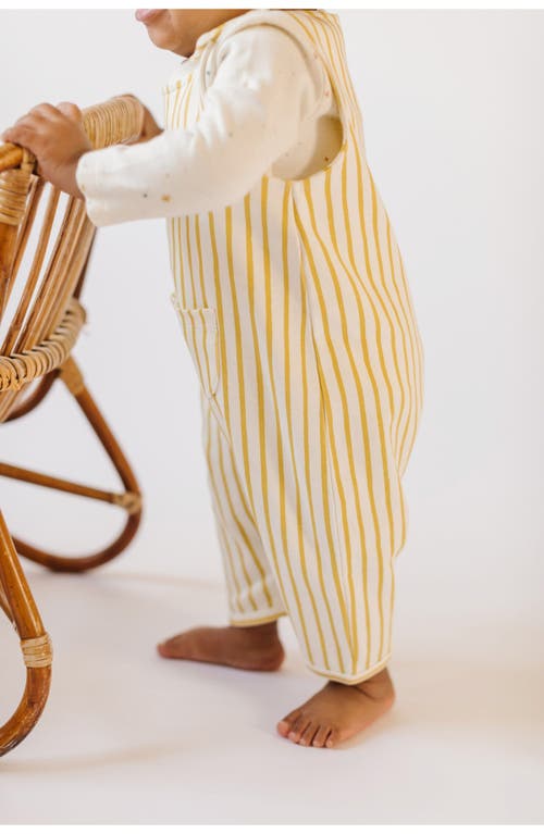 Pehr Stripe Organic Cotton Overall In Yellow