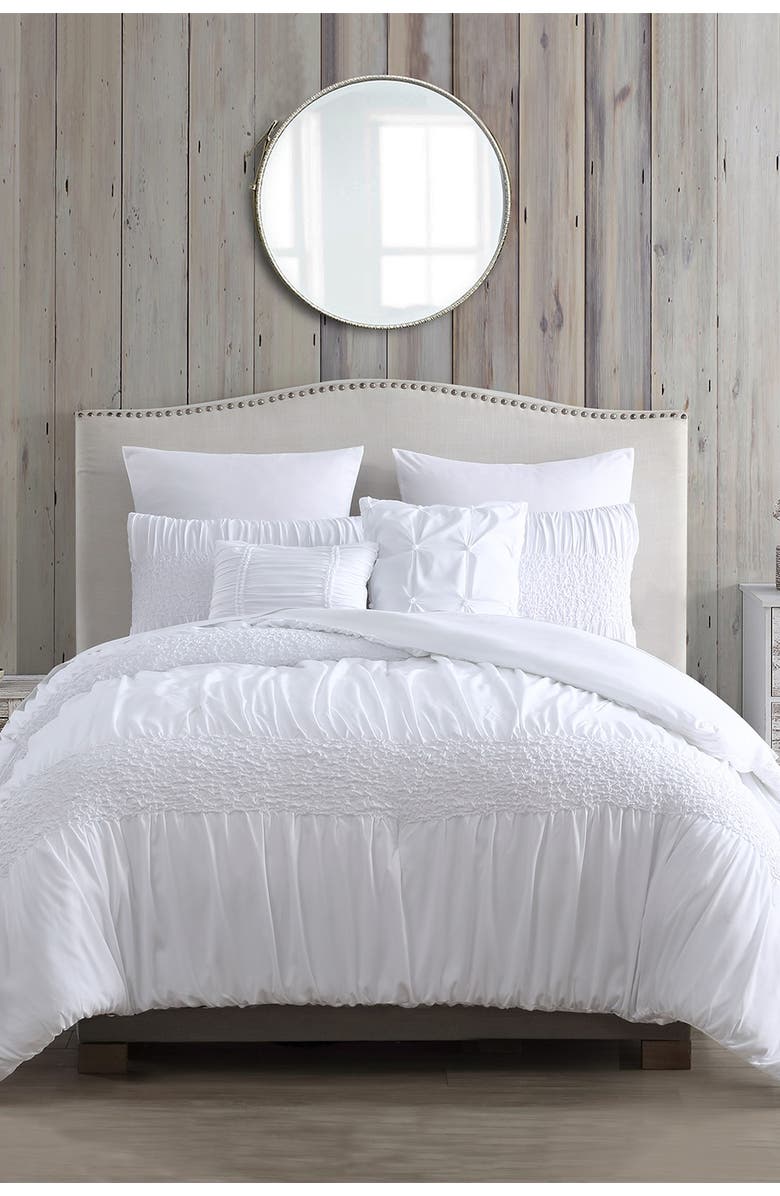 Modern Threads Ashley White Textured Microfiber 7-Piece Comforter Set, Main, color,