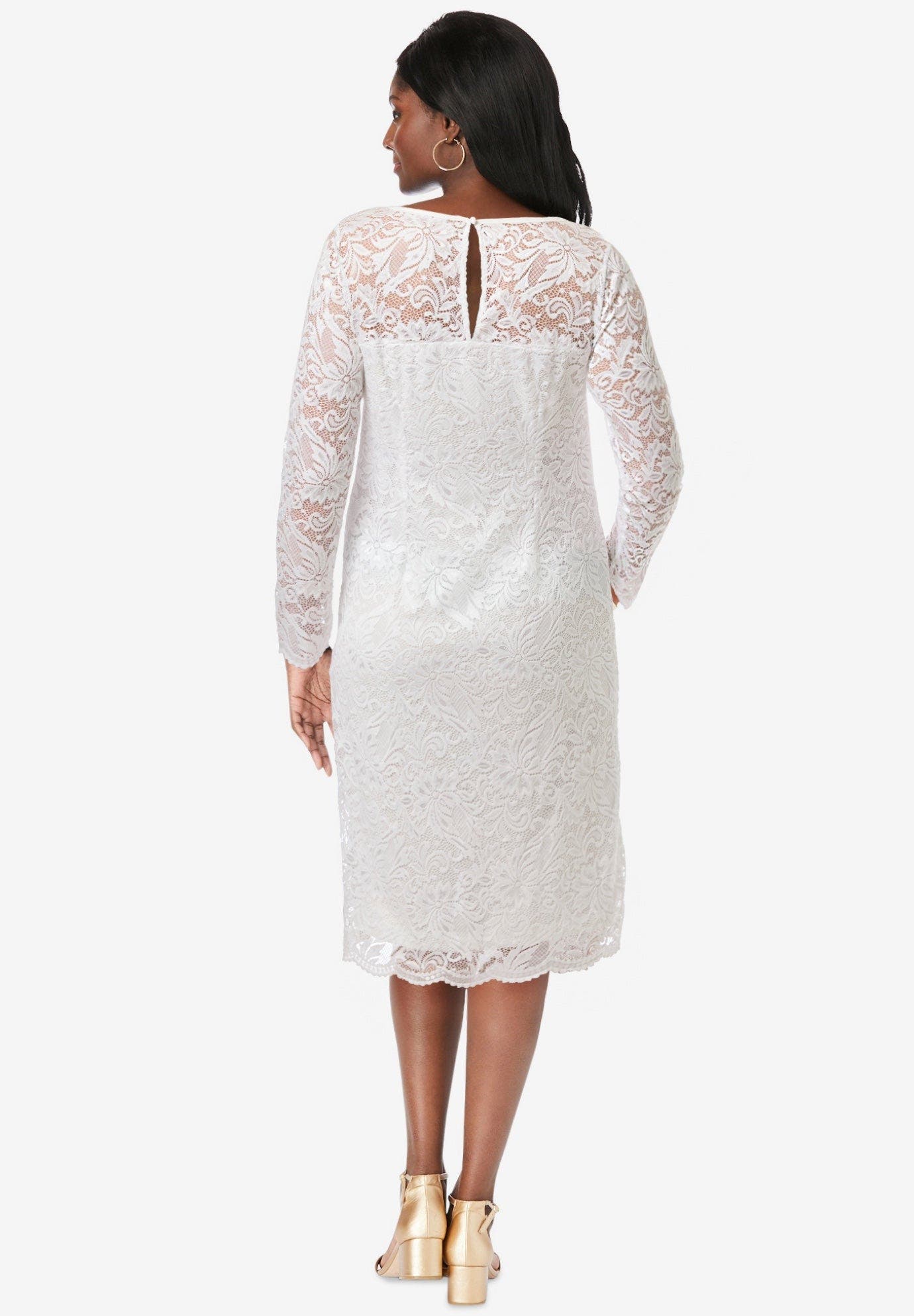 Stretch Lace Shift Dress - image 4