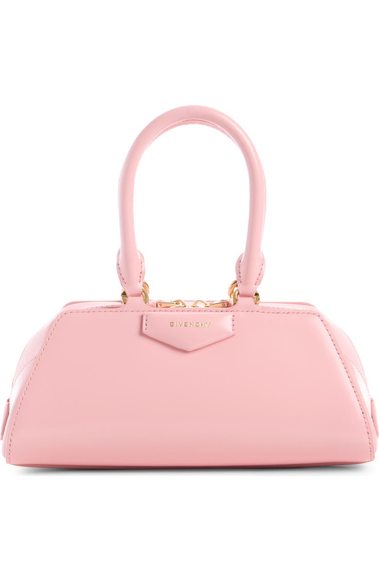 Givenchy Mini Antigona Leather East/West Satchel, Main, color, Flamingo