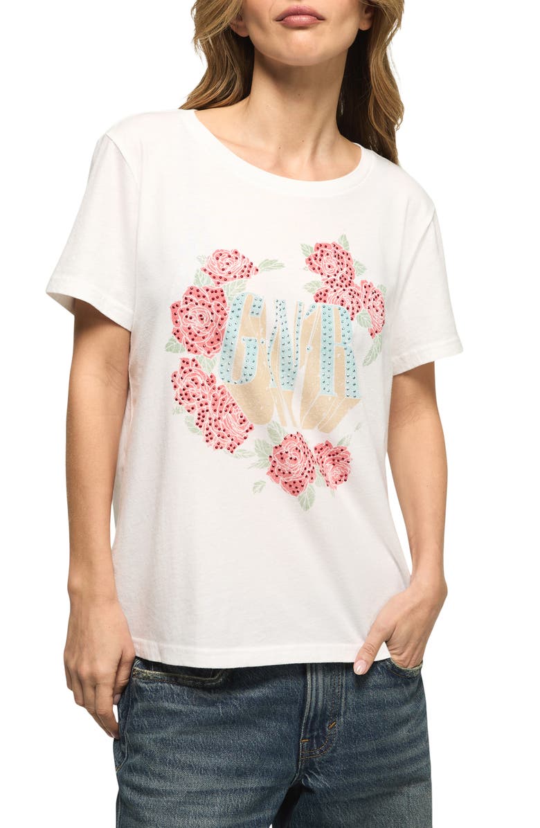 Lucky Brand Guns N Rose Embellished T-Shirt, Main, color, Bright White