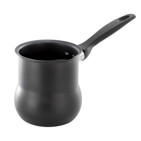 0.45 Quart Aluminum Nonstick Turkish Coffee Warmer in Black with Cool Touch Handle