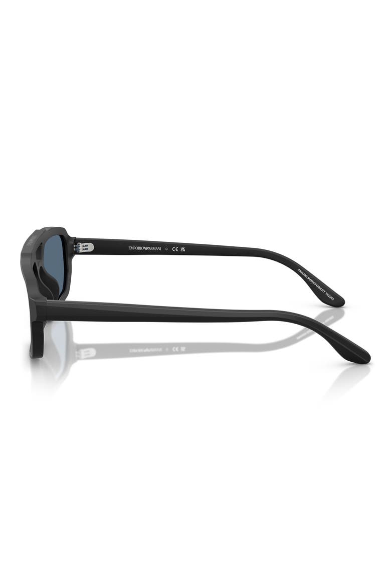 53mm Irregular Sunglasses, Alternate, color, MATTE BLACK / DARK BLUE