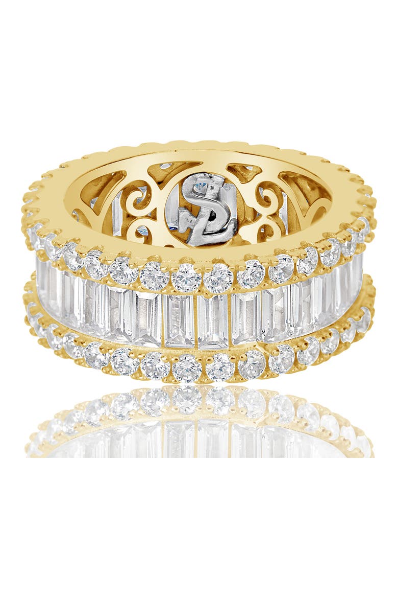14K Gold Vermeil CZ Eternity Band Ring, Main, color, GOLD