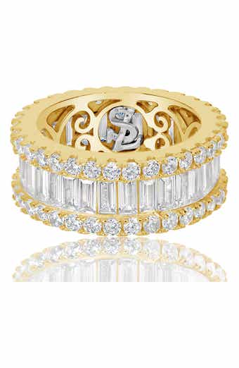 SUZY LEVIAN 14K Gold Vermeil CZ Eternity Band Ring