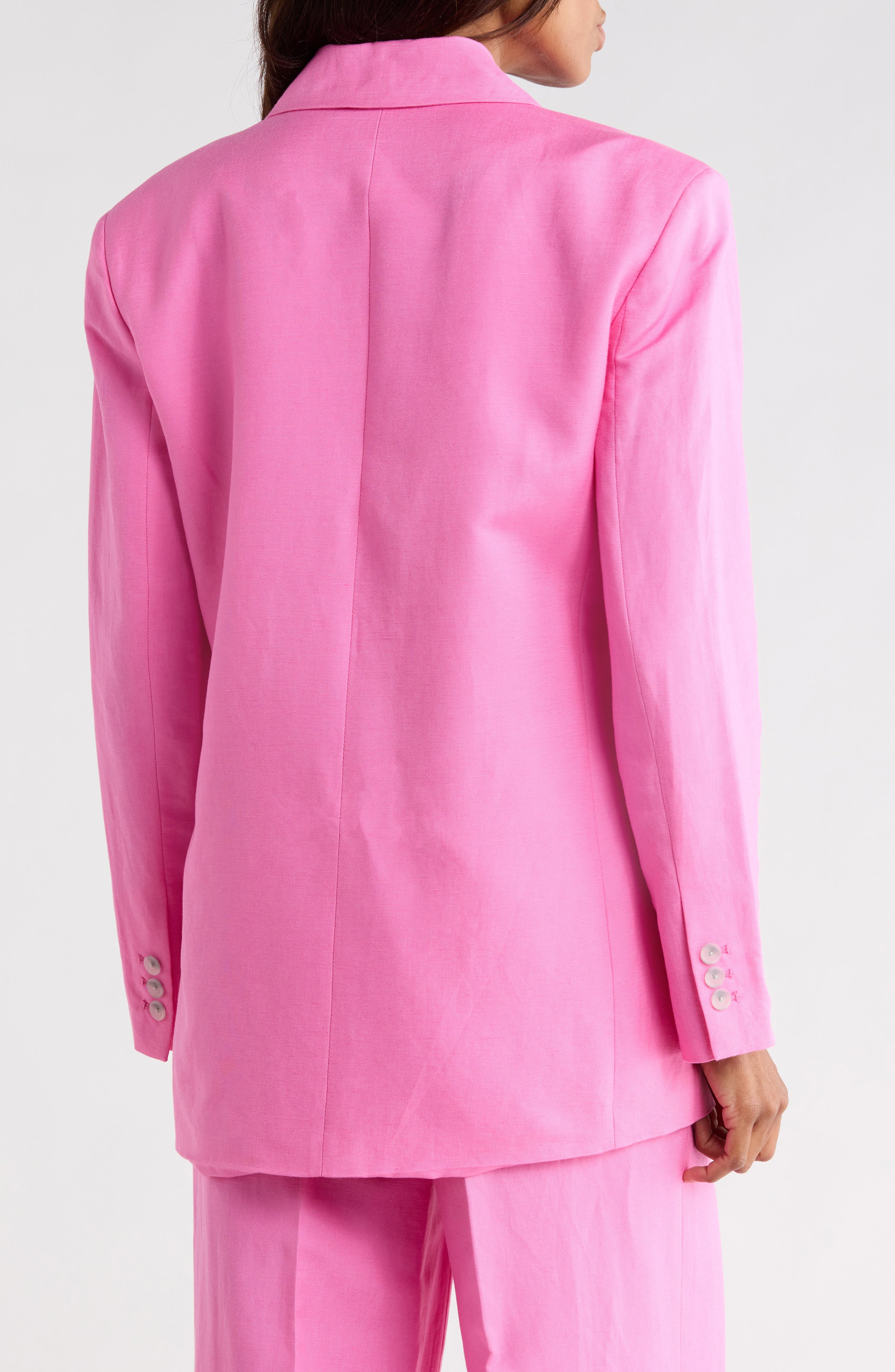 Two-Button Linen Blend Boyfriend Blazer - image 2