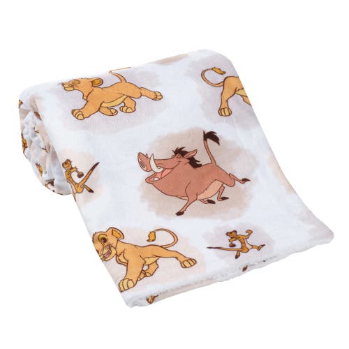 Lambs & Ivy Disney Baby Lion King Safari Soft White Fleece Baby Blanket In White