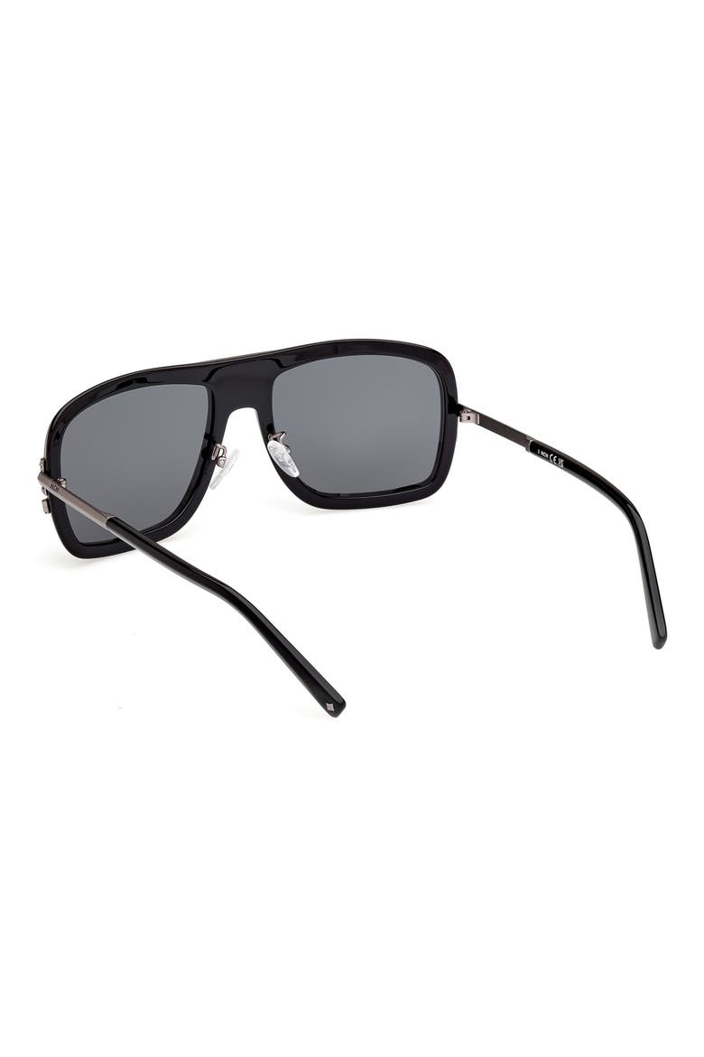 57mm Navigator Sunglasses, Alternate, color, SHINY BLACK / SMOKE