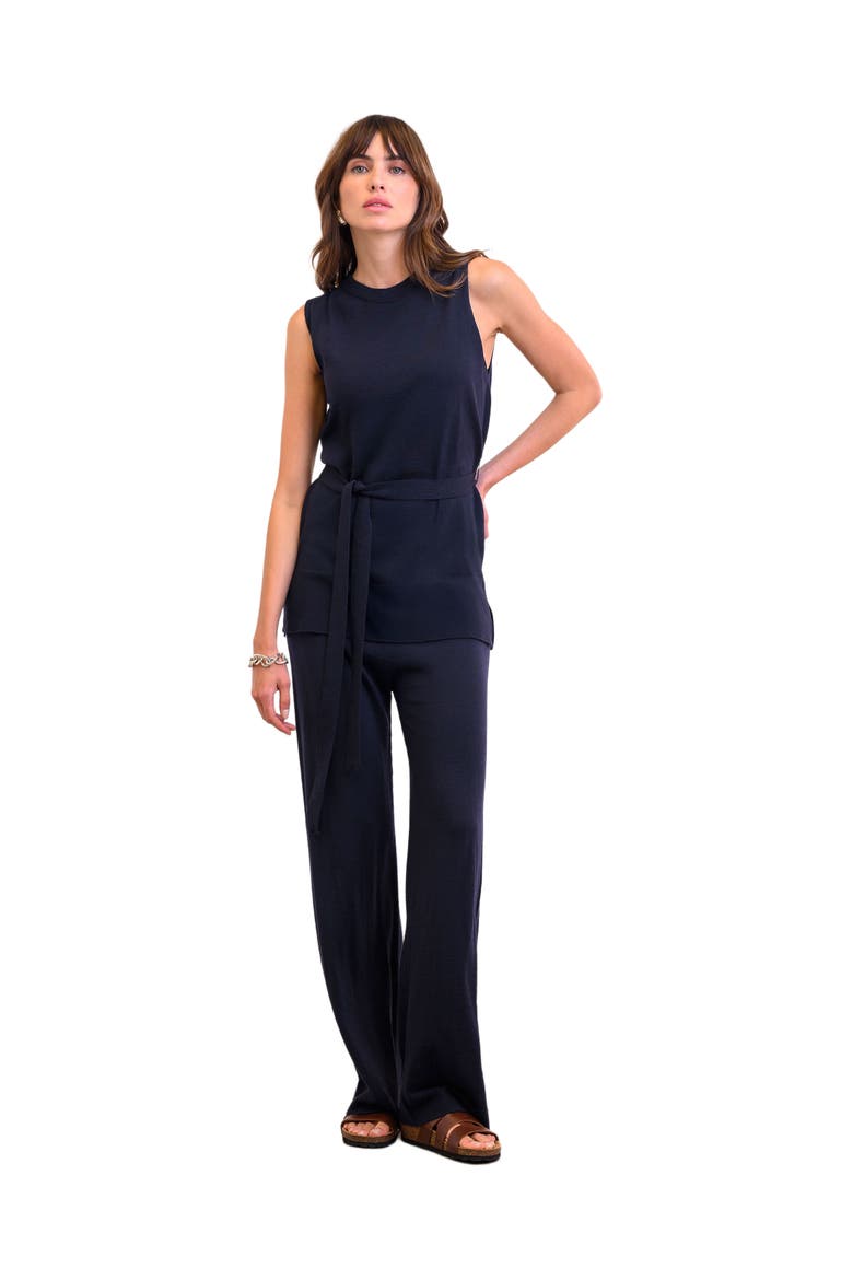 Fine Knit Sleeveless Tunic, Main, color, NAVY