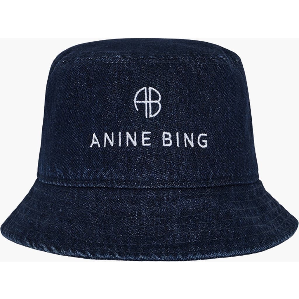 ANINE BING Nicks Bucket Hat in Ink Blue at Nordstrom