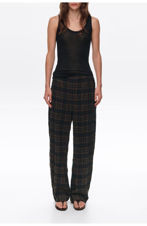 Checked Carrot Fit Trousers