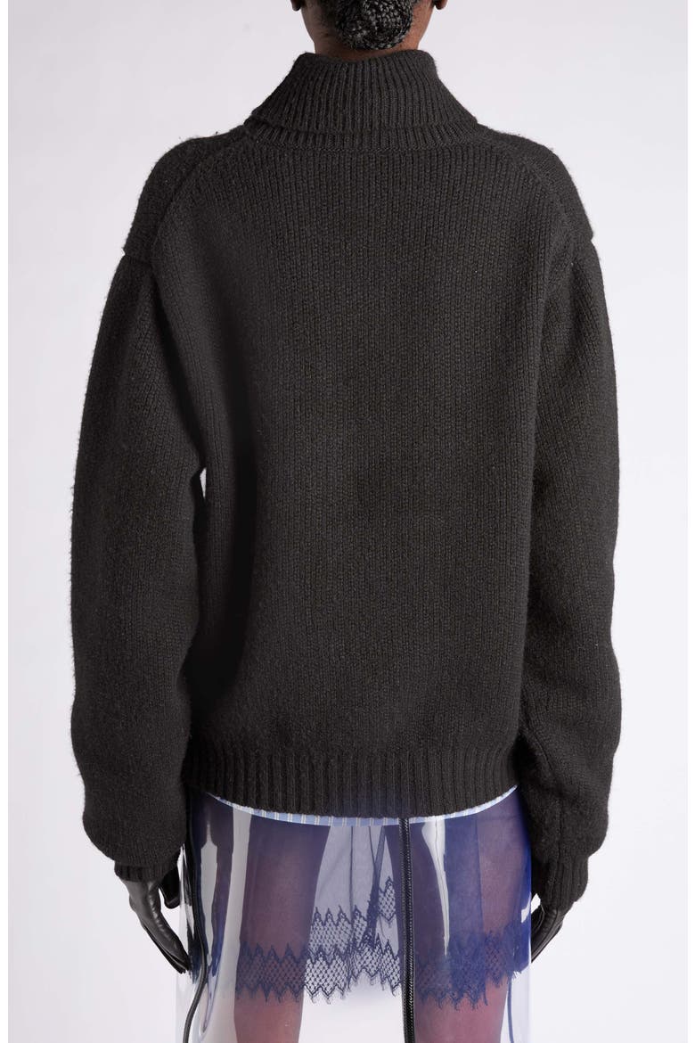Wool, Cashmere & Mohair Turtleneck Sweater, Alternate, color, BLACK