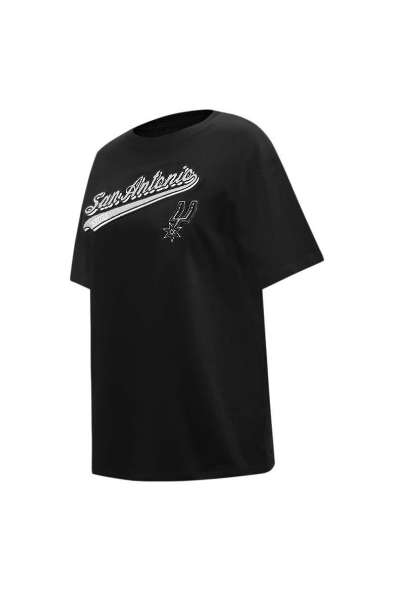 Women's Pro Standard Black San Antonio Spurs Script Boyfriend T-Shirt, Alternate, color, Black