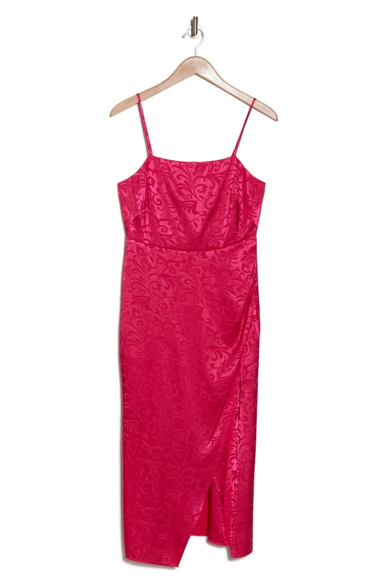 Wrap Style Jacquard Dress, Alternate, color, WATERMELON