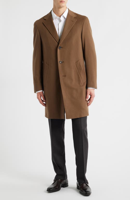 Canali Kei Trim Fit Wool & Cashmere Coat In Brown
