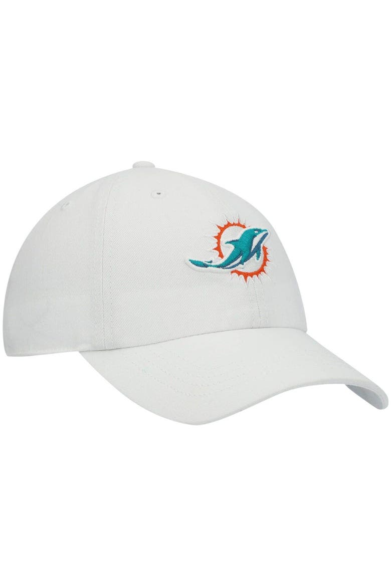 Women's '47 White Miami Dolphins Miata Clean Up Logo Adjustable Hat, Alternate, color, White