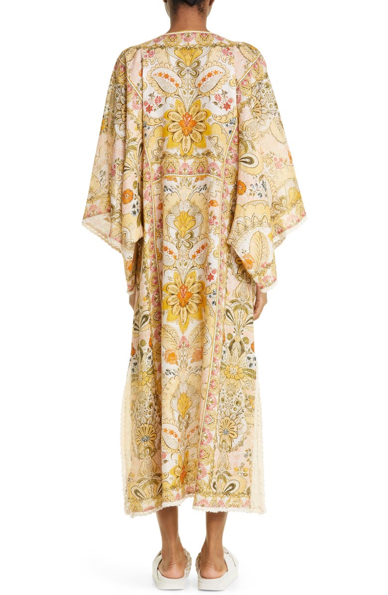 Zimmermann Laurel Linen Cover-Up Caftan, Alternate, color,