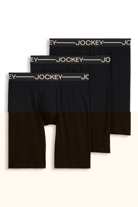 Men's Organic Cotton Stretch 9.5" Long Leg Boxer Brief - 3 Pack