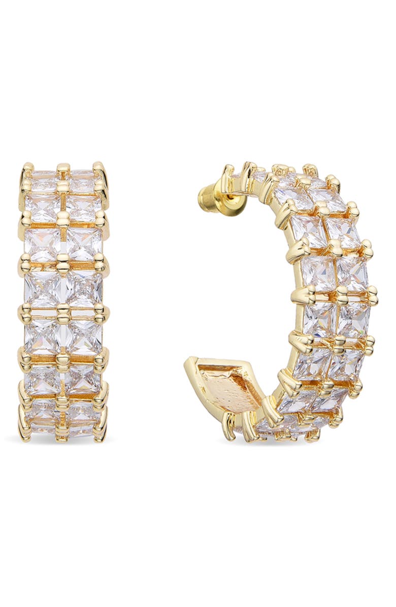 EYE CANDY LOS ANGELES Eva CZ Huggie Hoop Earrings, Main, color, Gold
