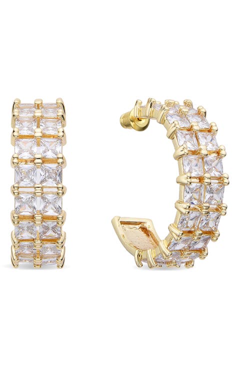 Eva CZ Huggie Hoop Earrings