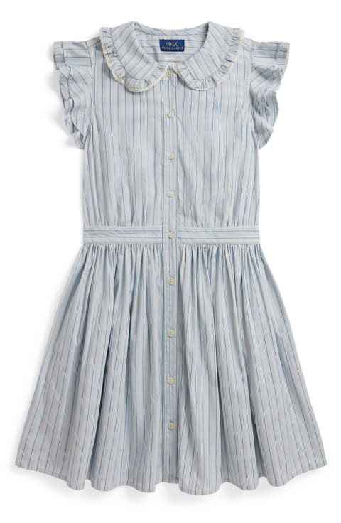 Kids' Striped Cotton Poplin Dress