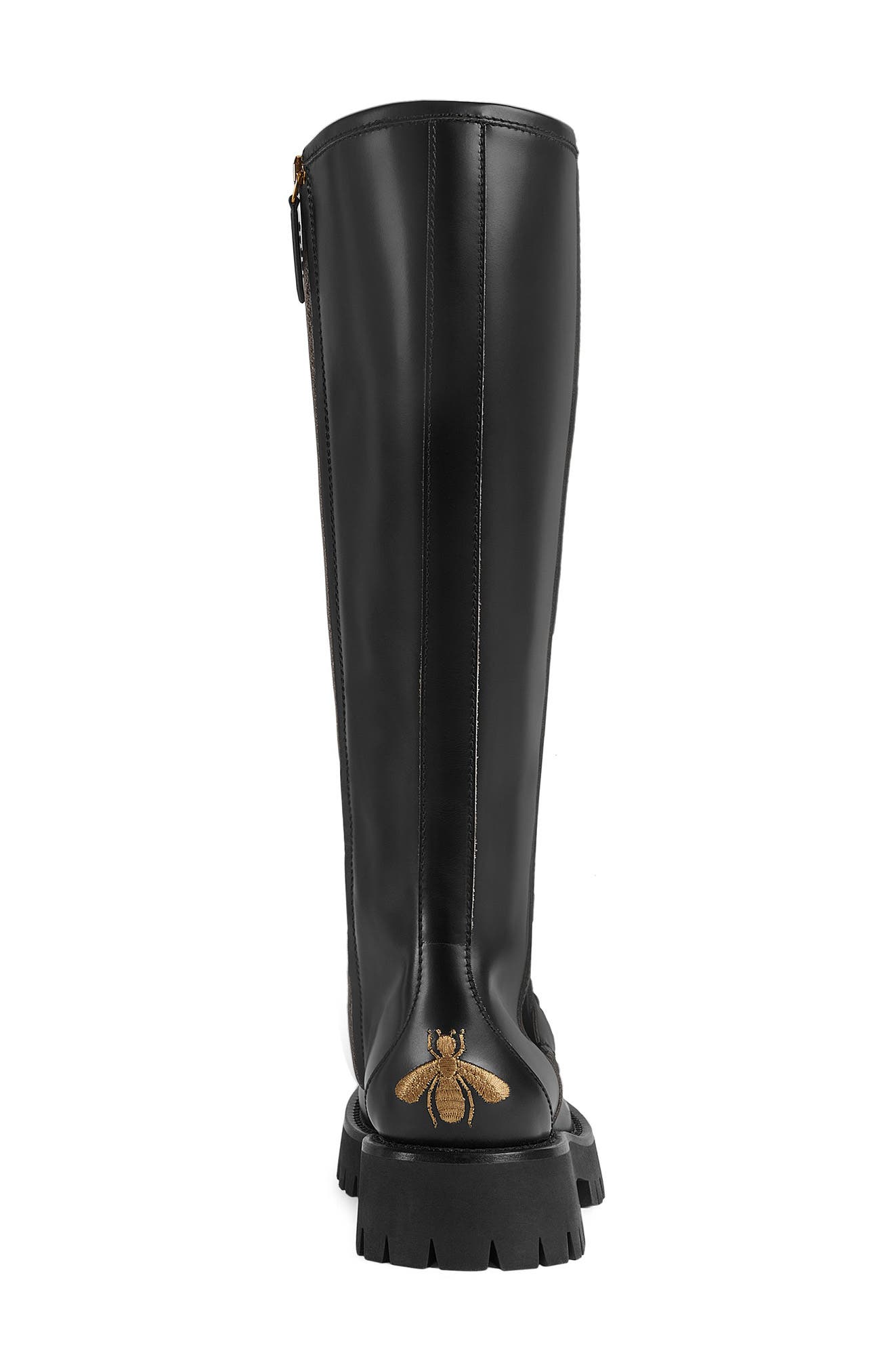 Gucci Harald Horsebit Knee High Platform Boot, Alternate, color, 