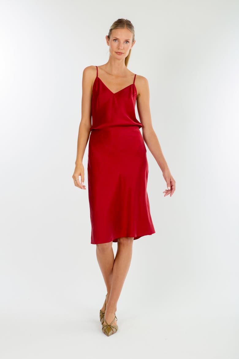 Lainey Midi Skirt, Alternate, color, Orange Red