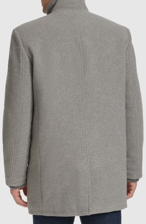 Cole Haan Signature Stand Collar Wool Blend Car Coat In Gray