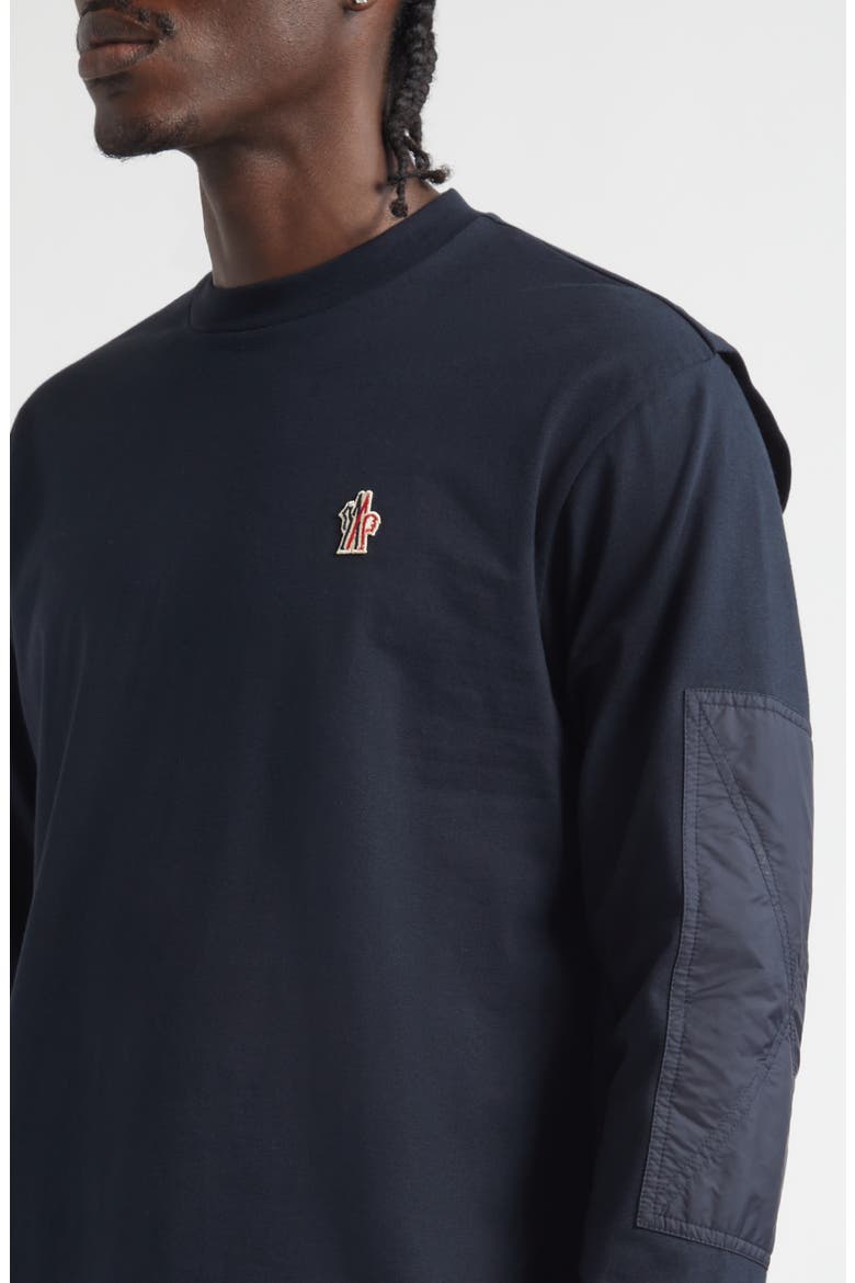 Long Sleeve Mixed Media T-Shirt, Alternate, color, ECLIPSE