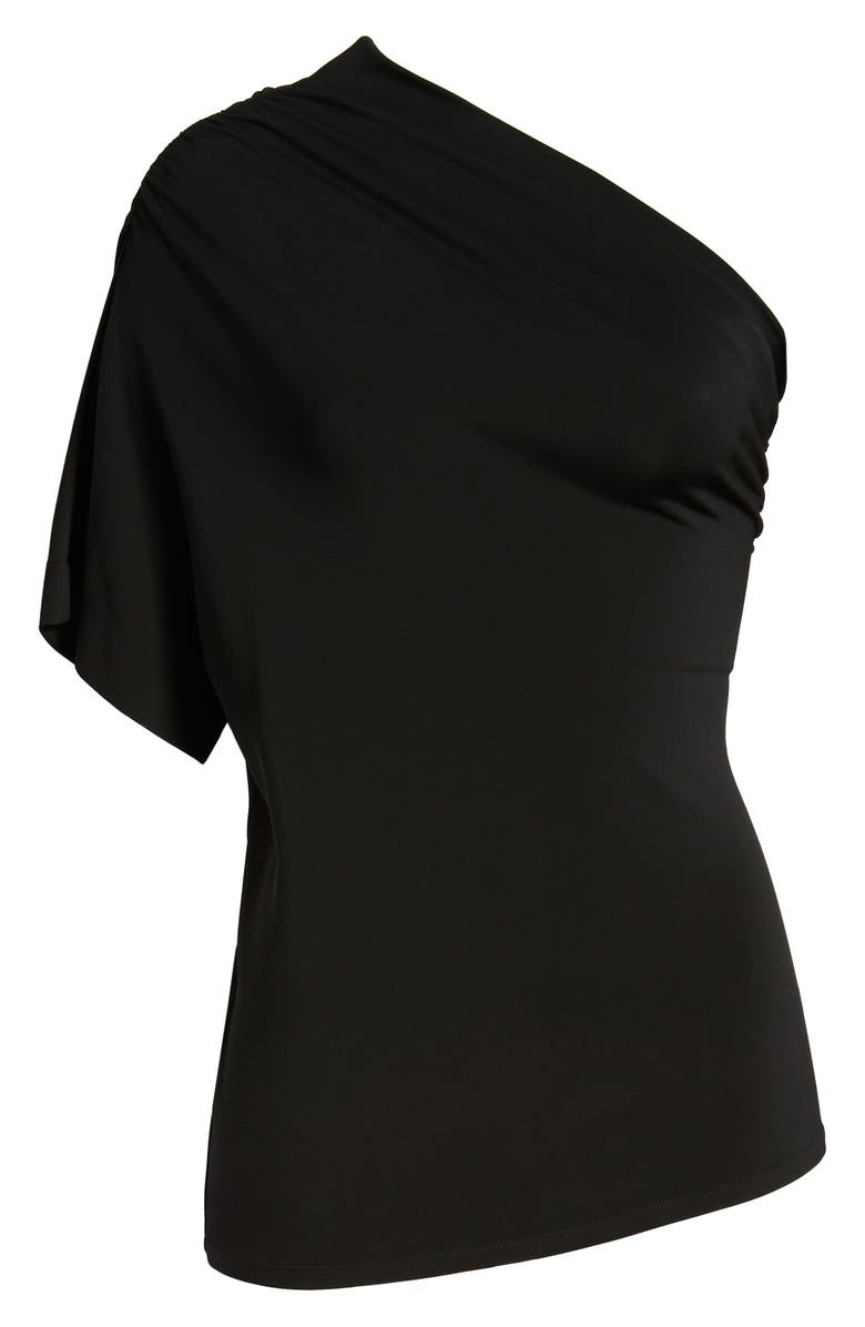 Lewit One-Shoulder Stretch Jersey Top, Alternate, color, 