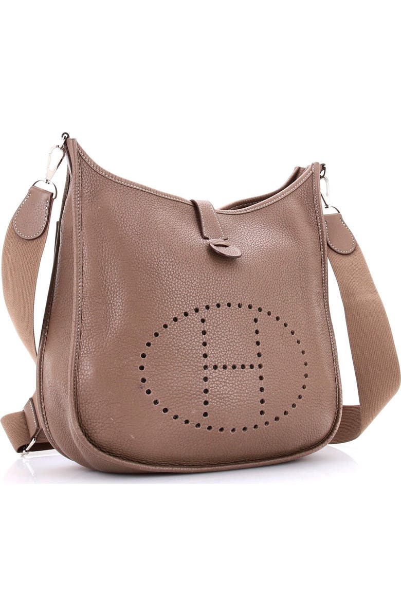 Pre-Owned Hermes Evelyne Bag Gen III Clemence GM, Alternate, color, Etoupe