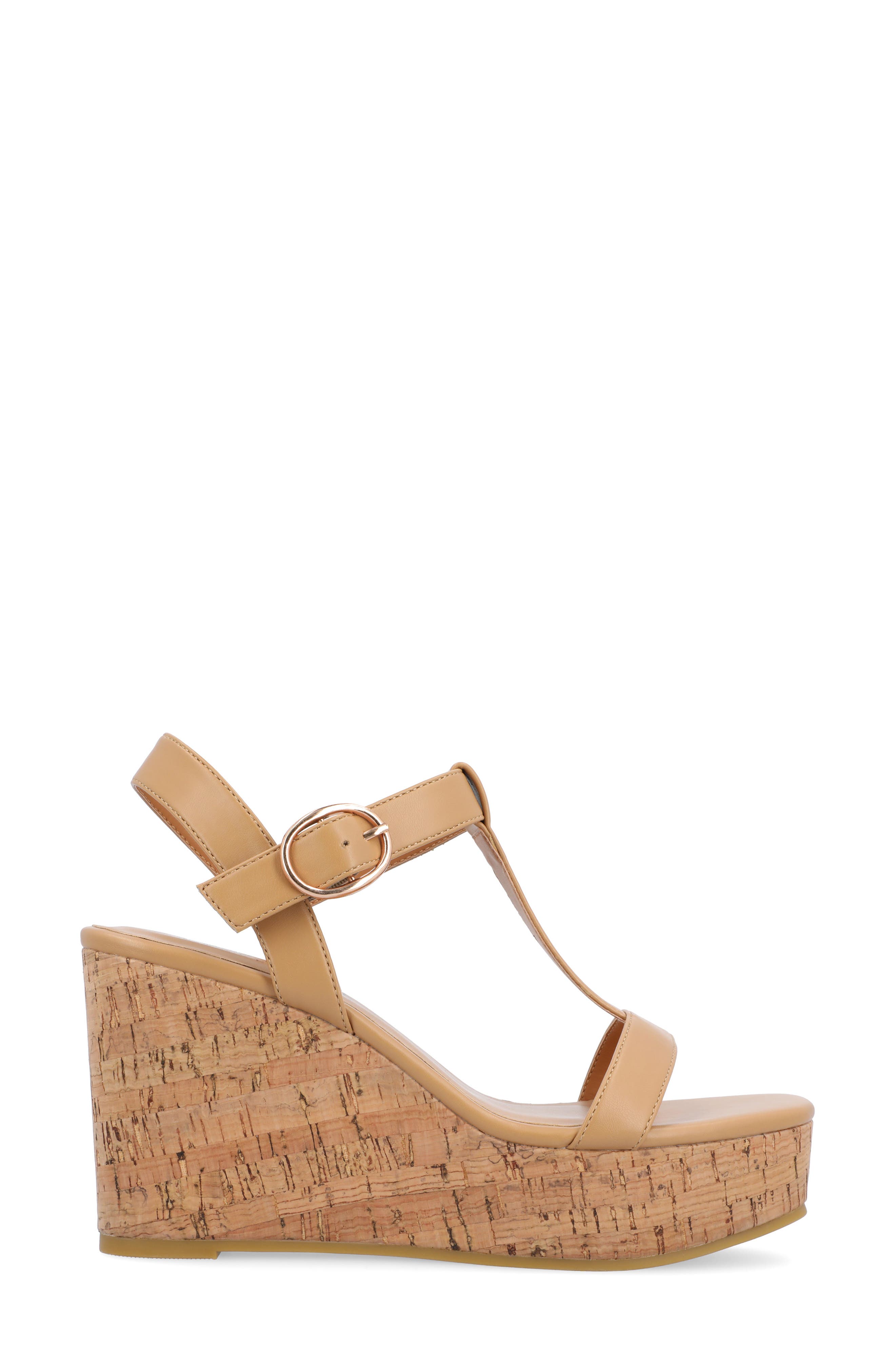 Matildaa T-Strap Platform Wedge Sandal, Alternate, color, TAN