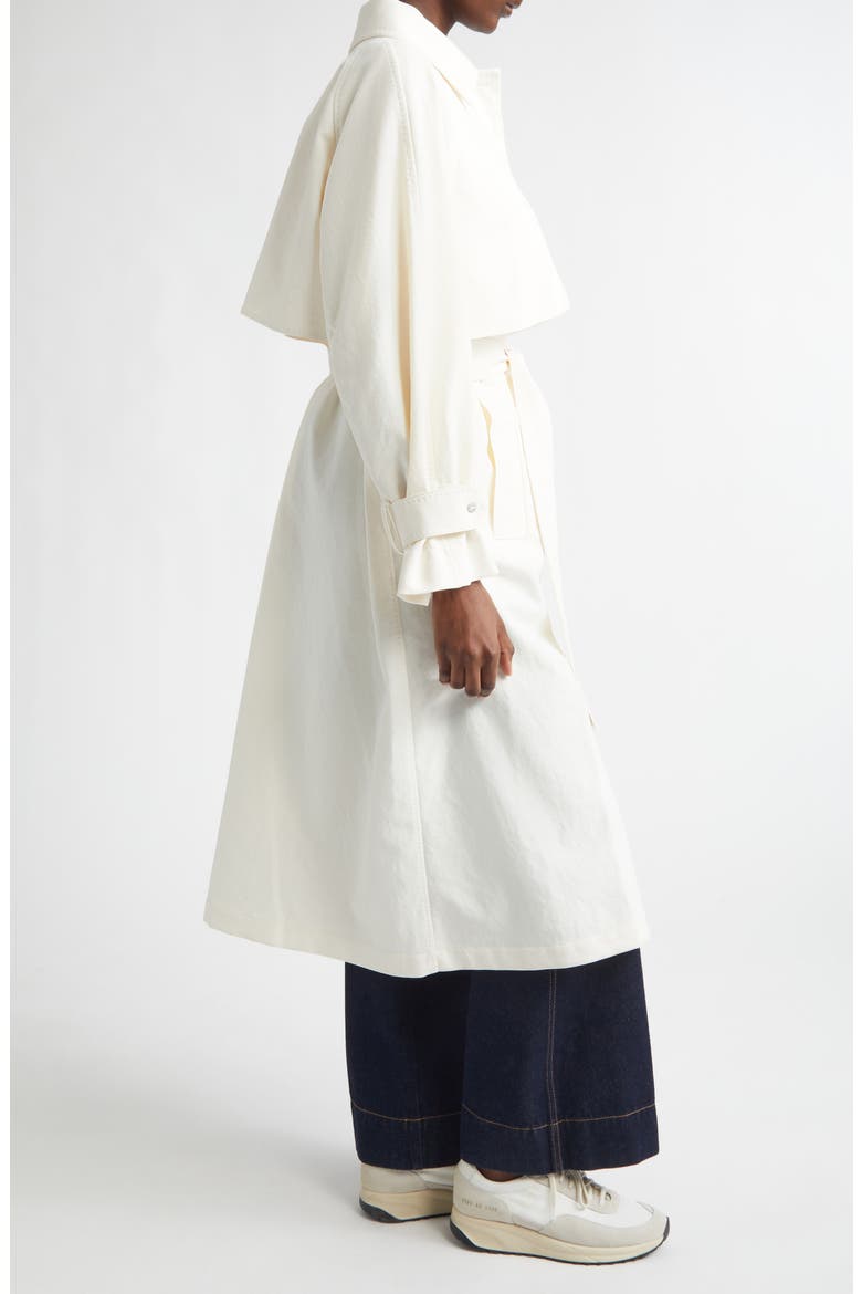 Belted Crinkled Trench Coat, Alternate, color, 1200 WHITE