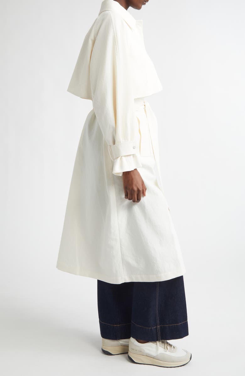 Herno Belted Crinkled Trench Coat, Alternate, color, 1200 White