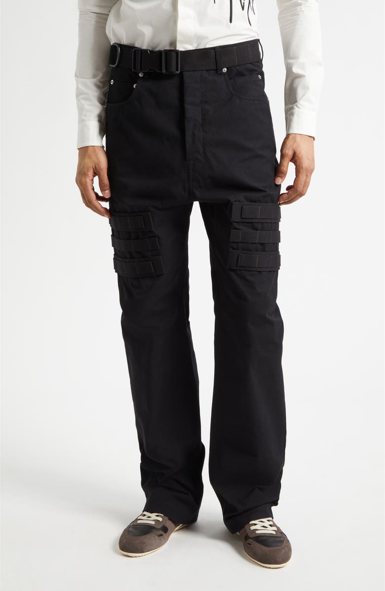Rick Owens Geth Temple Slim Cargo Pants, Main, color, Black