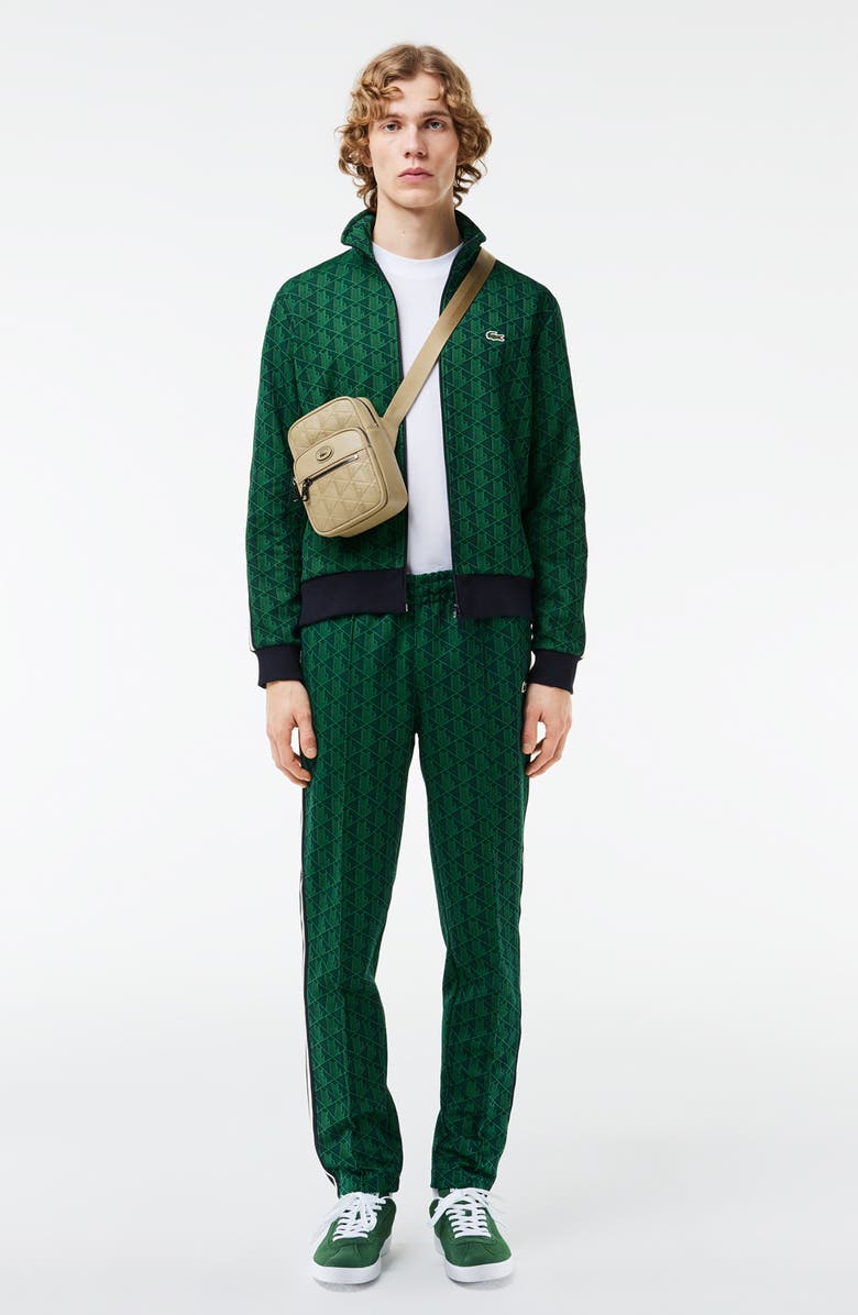 Lacoste Regular Fit Geo Print Track Pants, Alternate, color, Marine/ Oseille