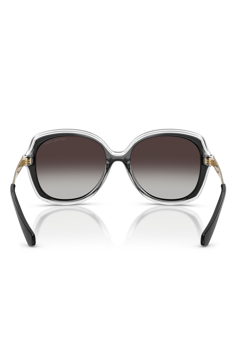 Michael Kors Canary Islands 55mm Gradient Round Sunglasses, Alternate, color, Black / Grey Gradient Black