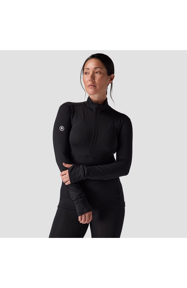 Backcountry Pines Microgrid Ultra-Lt Baselayer 1/4-Zip Top - Women's, Main, color, Black