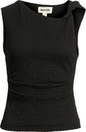 Open Edit Twisted Shoulder Textured Tank