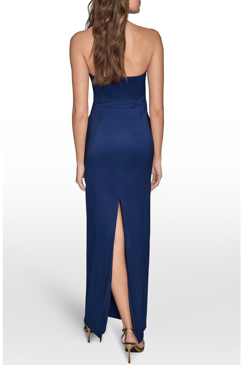 Strapless Satin Gown, Alternate, color, SAPPHIRE