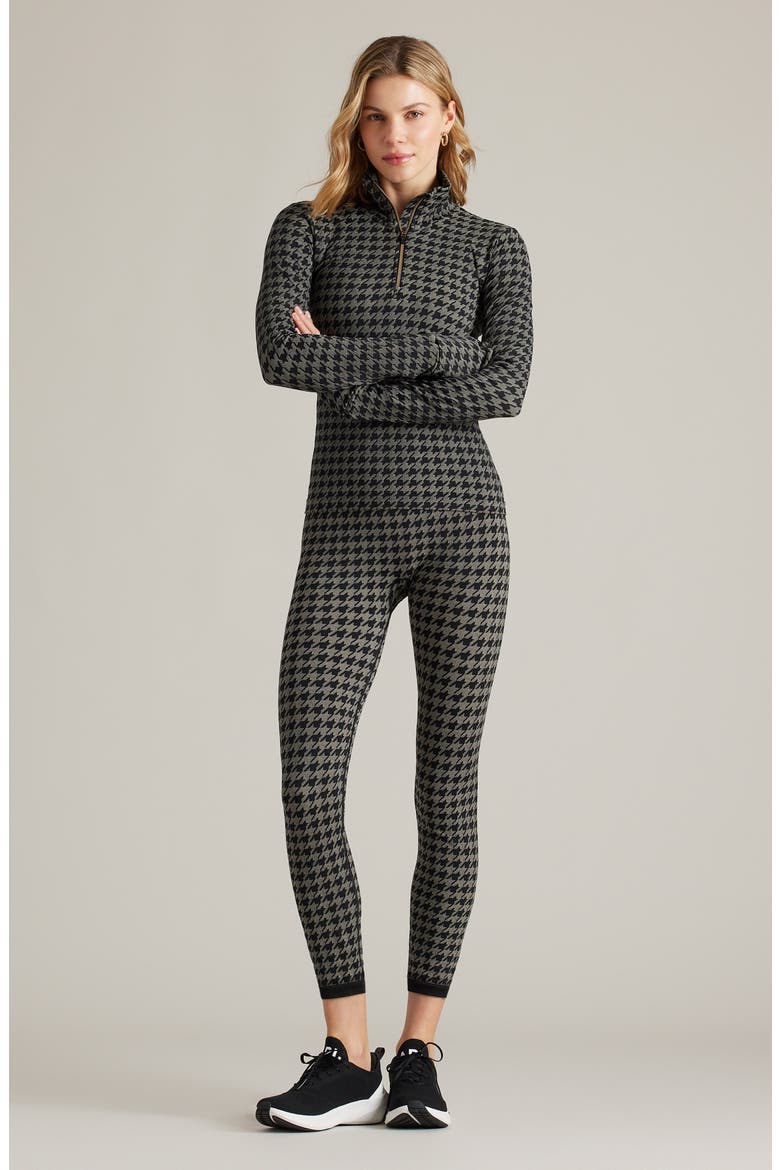 Houndstooth Seamless Base Layer Leggings, Alternate, color, BLACK