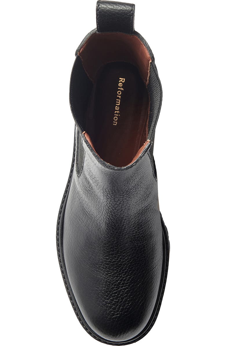 Reformation Katerina Lug Sole Chelsea Boot, Alternate, color, Black Tumbled