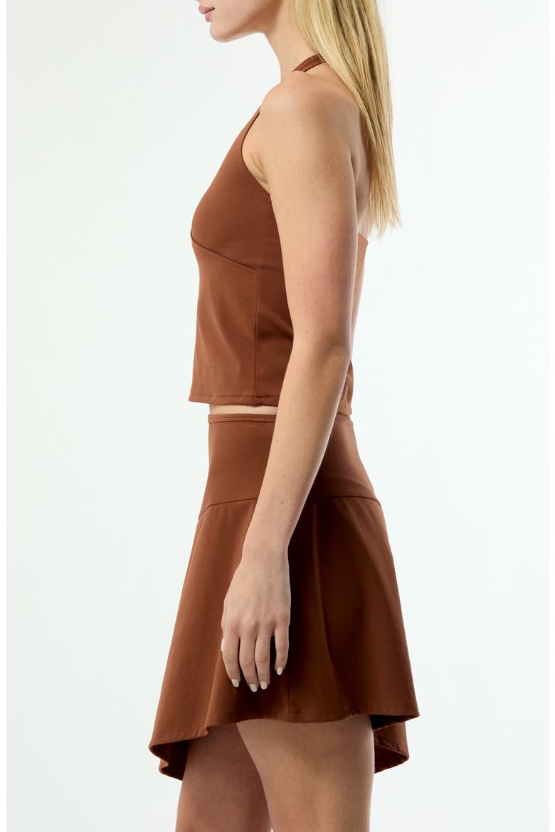 Camilla Knit Halter Neck Top, Alternate, color, BROWN