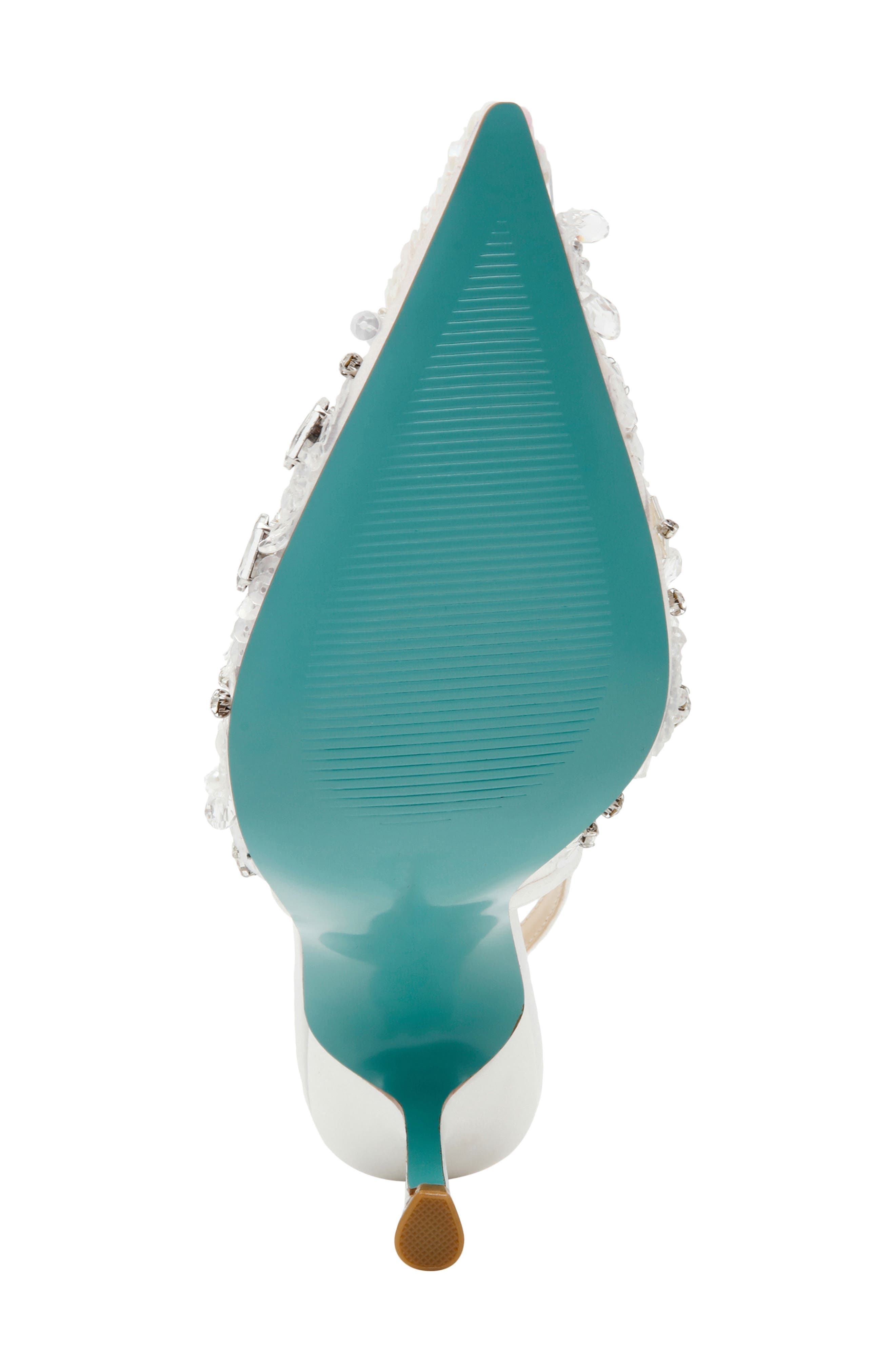 Betsey Johnson Eddie Pointed Toe Slingback Pump, Alternate, color, Ivory Multi